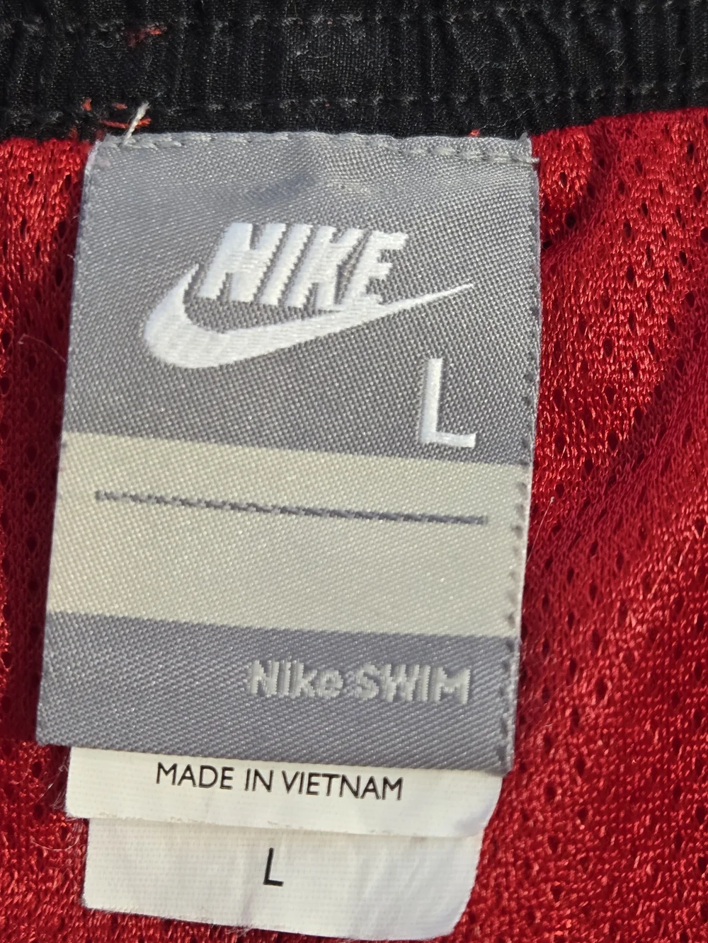 Nike Swim Red Cargo Swim Trunks Men's Large Mesh Lined Board Shorts